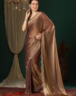 Women Organza Saree with Embroidered Border - Image 3